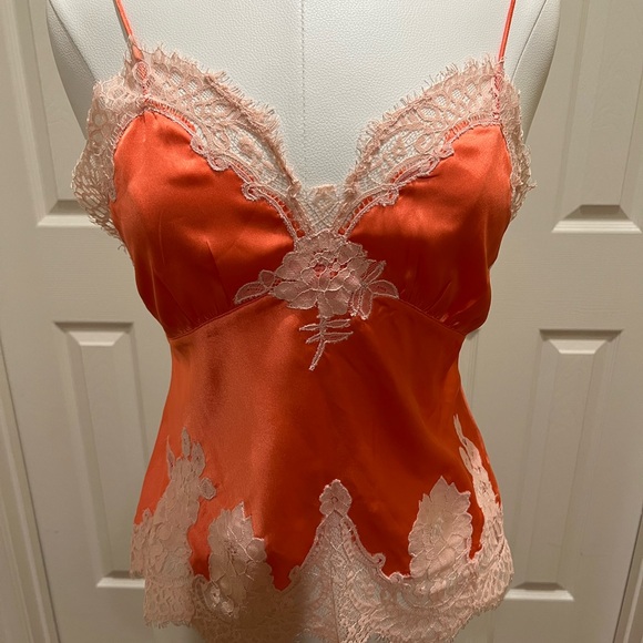 Alice + Olivia Coral Camisole Dress with Lace Trim. - Picture 2 of 6